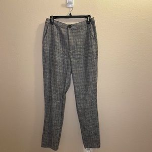 Gray Check Slim Leg Trousers